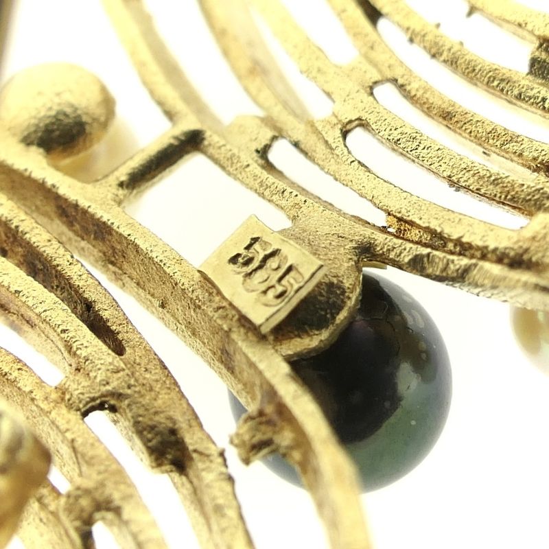 Image 9 of 60's Gold cultured pearl brooch | Tahiti