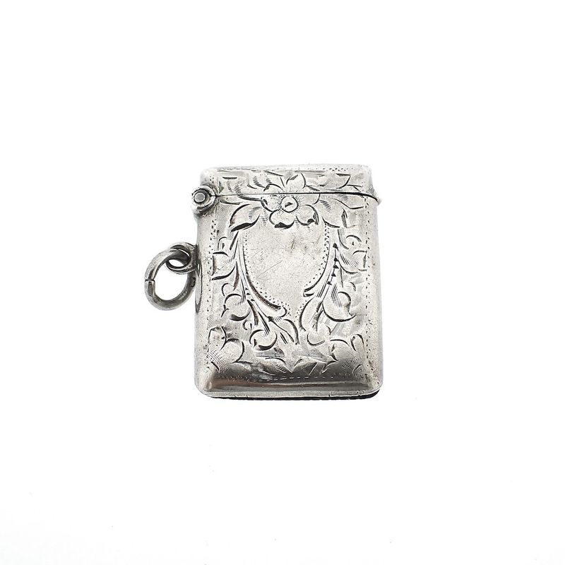 Image 1 of Silver matchbox/tinderbox; Antique