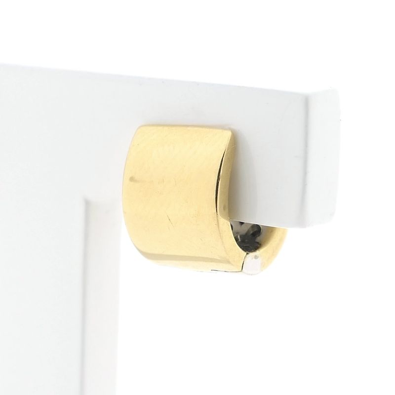 Image 4 of Two-tone gold hinged hoop earrings, pavé, with diamonds; approx. 0.51 ct.