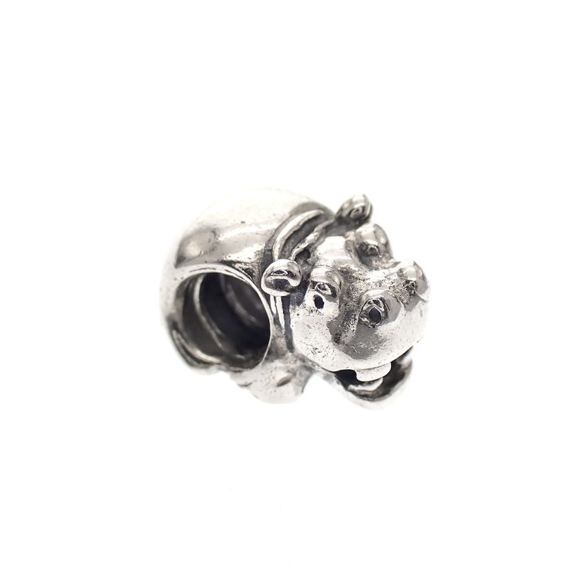 Image 1 of Pandora charm; Silver; Hippo