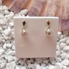 Image 3 of Yellow gold earrings with a ball pendant; zirconia