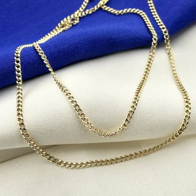 Image 2 of Gold gourmet link chain | 57 cm