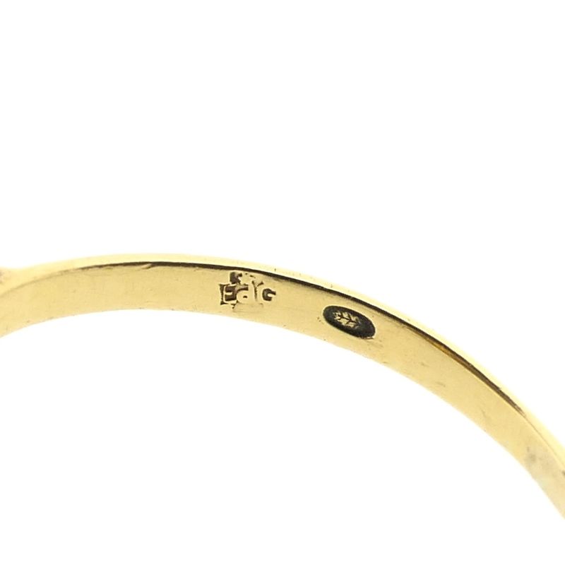 Image 3 of Gold ring set with synthetic orange gemstone