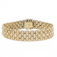 Vintage gold wide bracelet | 19.5 cm