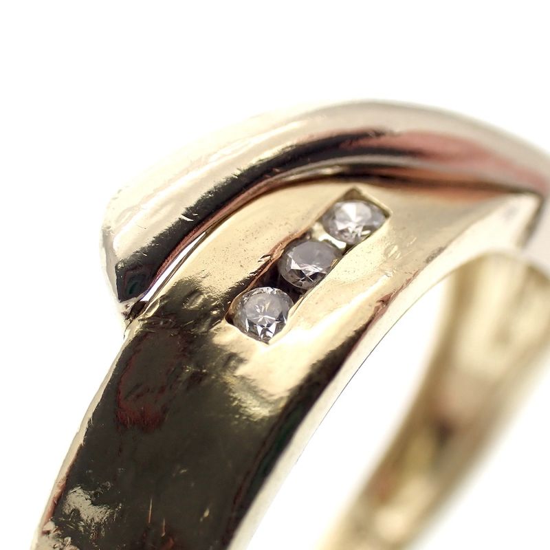 Image 6 of Two-tone gold ring with diamonds; 0.045 ct.