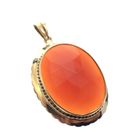 Image 2 of Large vintage gold pendant with carnelian.