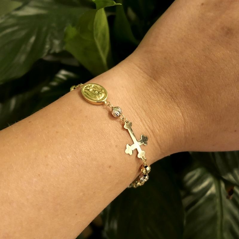Image 4 of 18K Two-tone bracelet made from a rosary