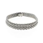 Image 1 of White gold French gourmet link bracelet