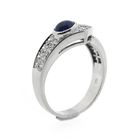 Image 1 of White gold ring with sapphire and diamonds 0.61 ct.