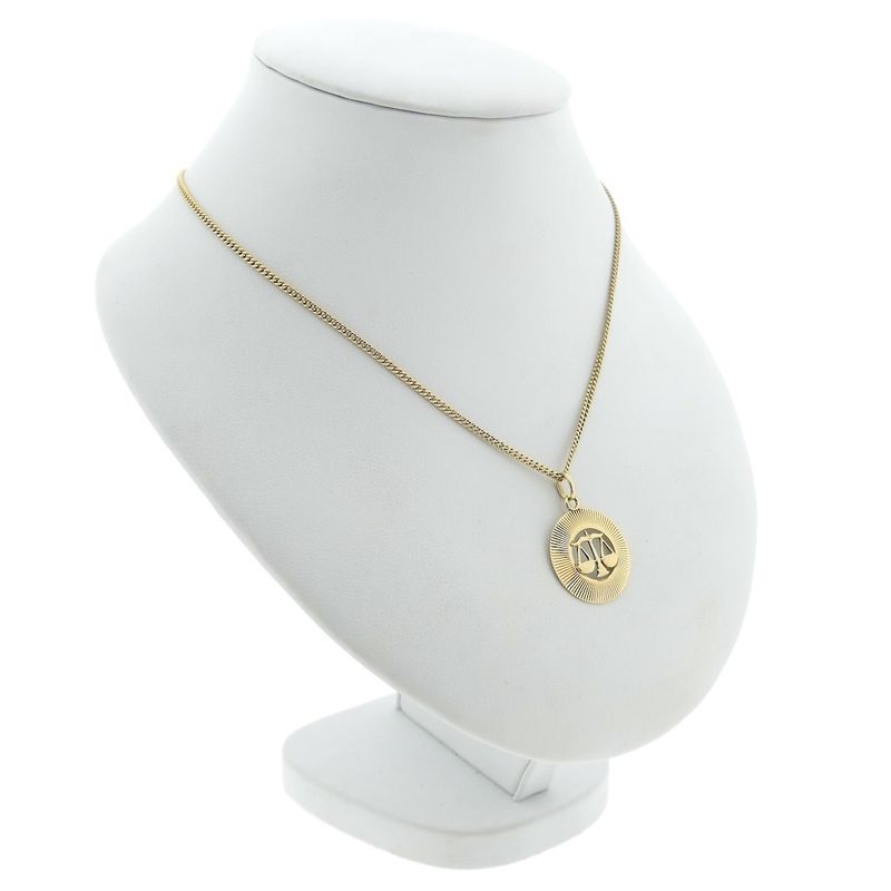 Image 4 of Gold zodiac sign pendant; Libra | Fabiola