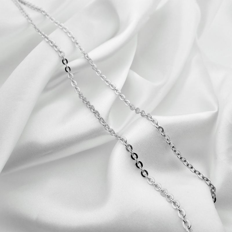Image 6 of Silver long anchor link necklace | 70 cm