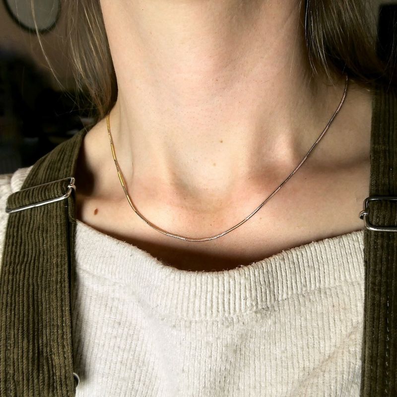 Image 6 of Two-tone gold snake link chain