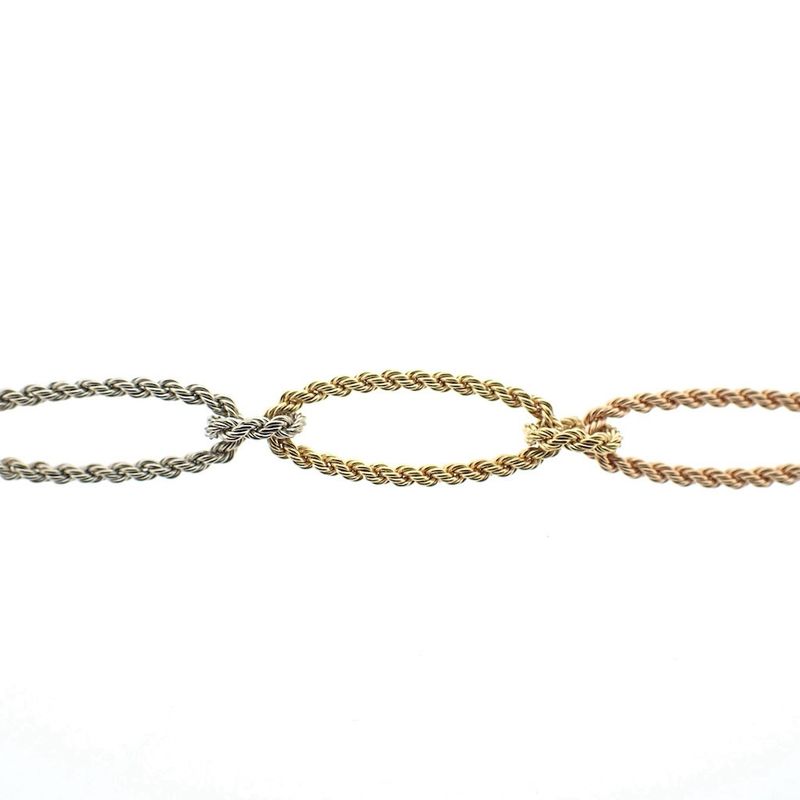 Image 5 of Tricolor gold coarse anchor link bracelet