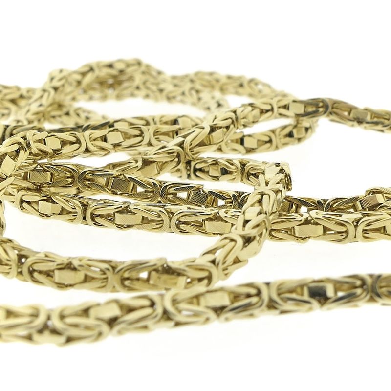 Image 4 of Gold square king link necklace