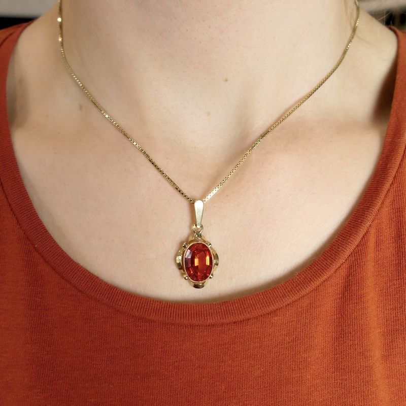 Image 11 of Vintage gold pendant with citrine