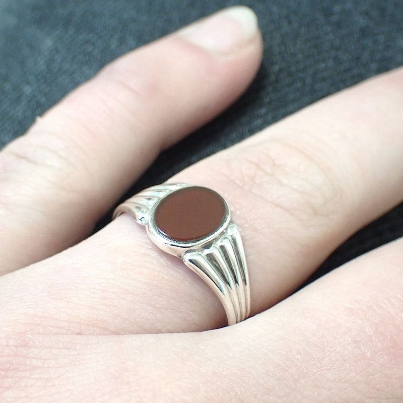 Image 7 of Signet ring set with carnelian