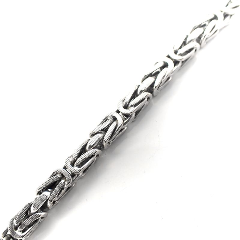 Image 7 of 18-karat white gold king's chain; Byzantine link | 103 cm