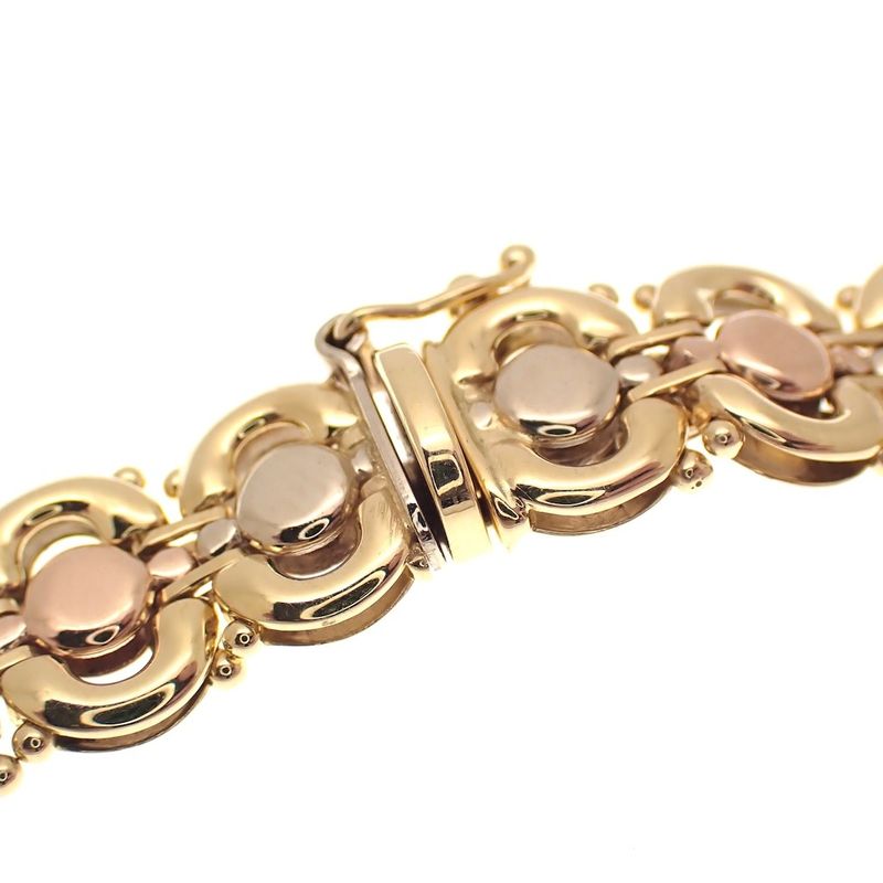 Image 3 of Tricolor gold fantasy link necklace | 45 cm