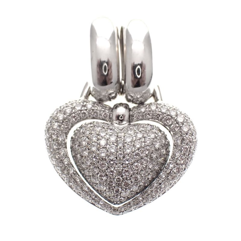 Image 2 of 18-karat white gold heart pendant; Chimento | 3.24 ct. diamond