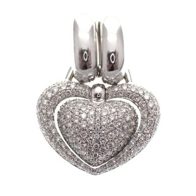 18-karat white gold heart pendant; Chimento | 3.24 ct. diamond Image 2 of 18-karat white gold heart pendant; Chimento | 3.24 ct. diamond