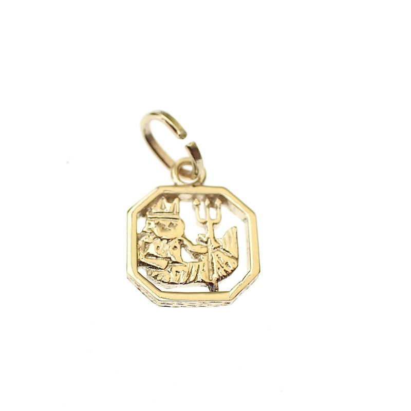 Image 1 of Gold zodiac sign pendant; Aquarius