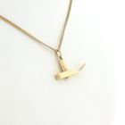 Image 5 of Gold pendant of a paver's hammer with zirconia