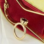 Image 9 of Gouden Bron Jewelry 'Sprite' ring with sapphire and diamond; 0.04 ct.