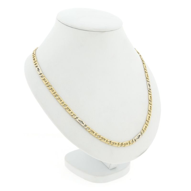 Image 3 of Two-tone gold men's necklace with diamonds.