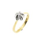 Image 1 of Bicolor gold solitaire ring with diamond; 0.035 ct.
