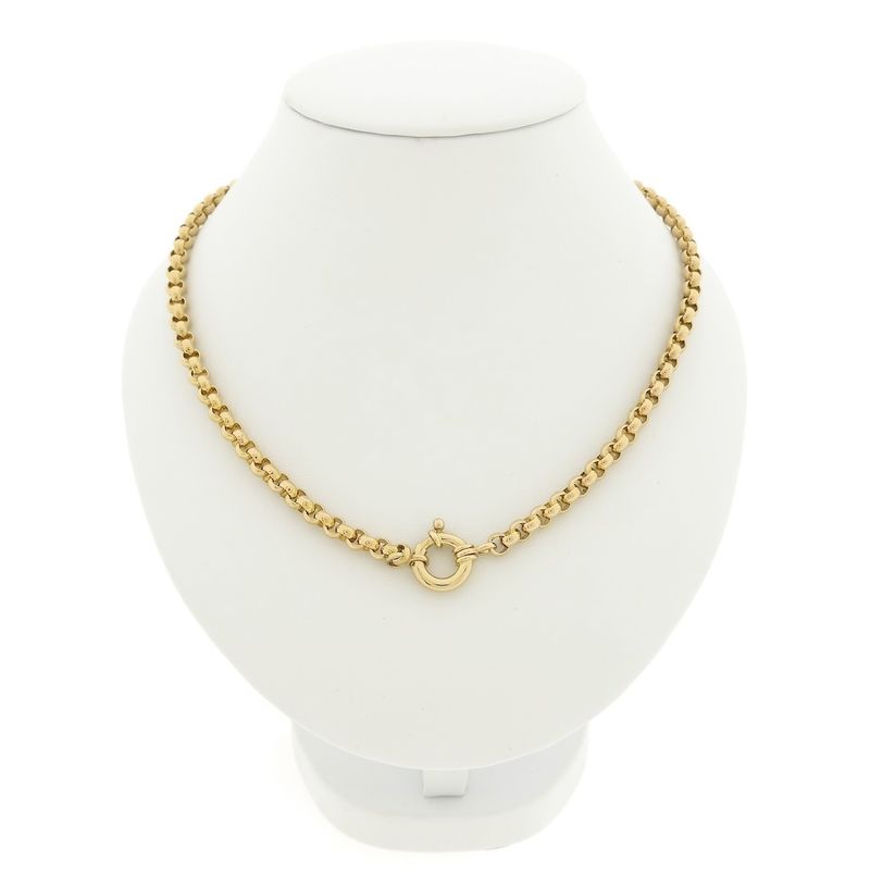 Image 1 of Gold jasseron link necklace | 45.5 cm