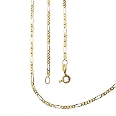 Two-tone gold Figaro link chain | 51.5 cm Image 1 of Two-tone gold Figaro link chain | 51.5 cm