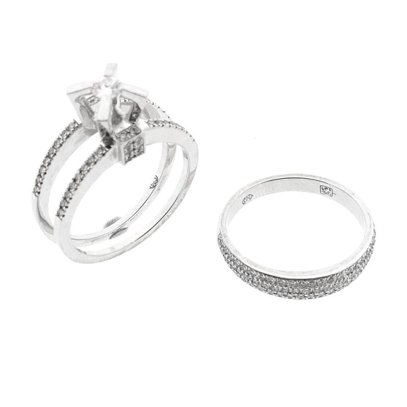 Image 5 of White gold ring with diamonds; Approx. 0.79 ct.