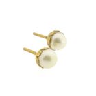 Image 6 of Vintage gold stud earrings with pearl