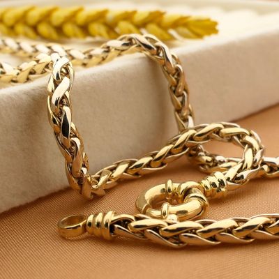 Bicolor Gold Fox Tail Link Necklace Image 2 of Bicolor Gold Fox Tail Link Necklace