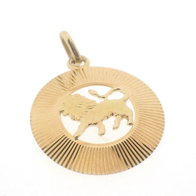 Image 4 of Gold zodiac sign pendant; Leo | Fabiola