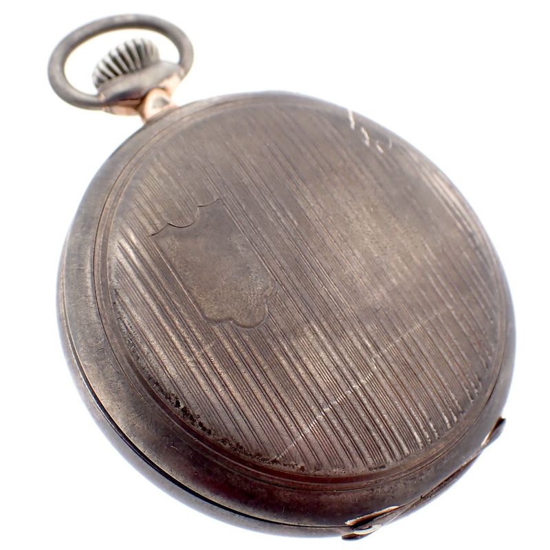 Image 9 of Omega pocket watch; antique silver pocket watch