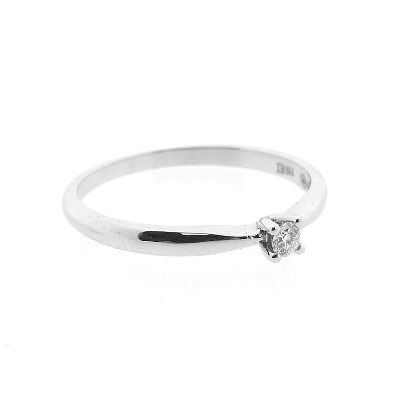 Image 6 of White gold solitaire ring with 0.06 ct diamond.