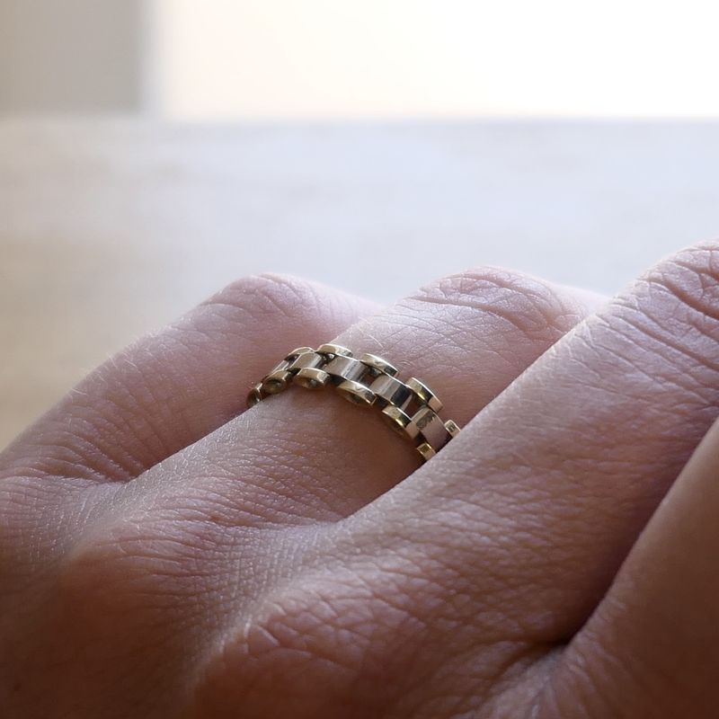 Image 7 of Bicolor Gold Link Ring
