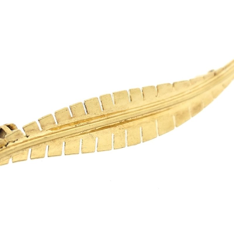 Image 3 of Gold feather brooch