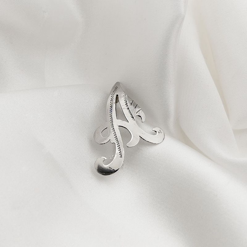 Image 6 of Silver letter brooch; letter A