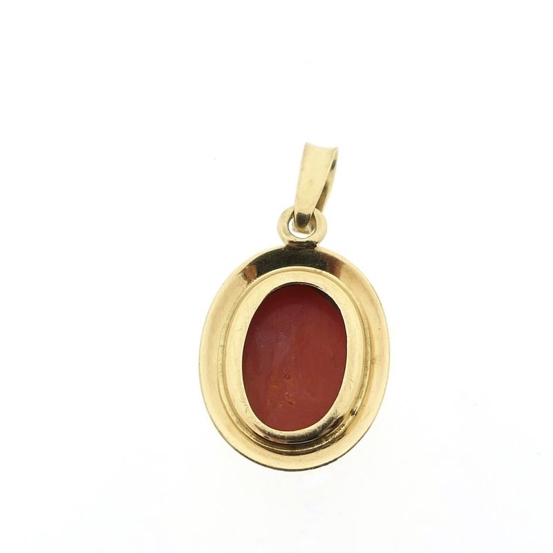 Image 7 of Antique gold pendant with blood coral