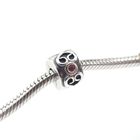 Image 2 of Pandora clip charm; Silver with gold; Double Heart Pink Sapphire