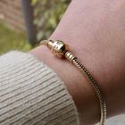 Image 9 of Gold Pandora bracelet; Snake Chain | 21 cm