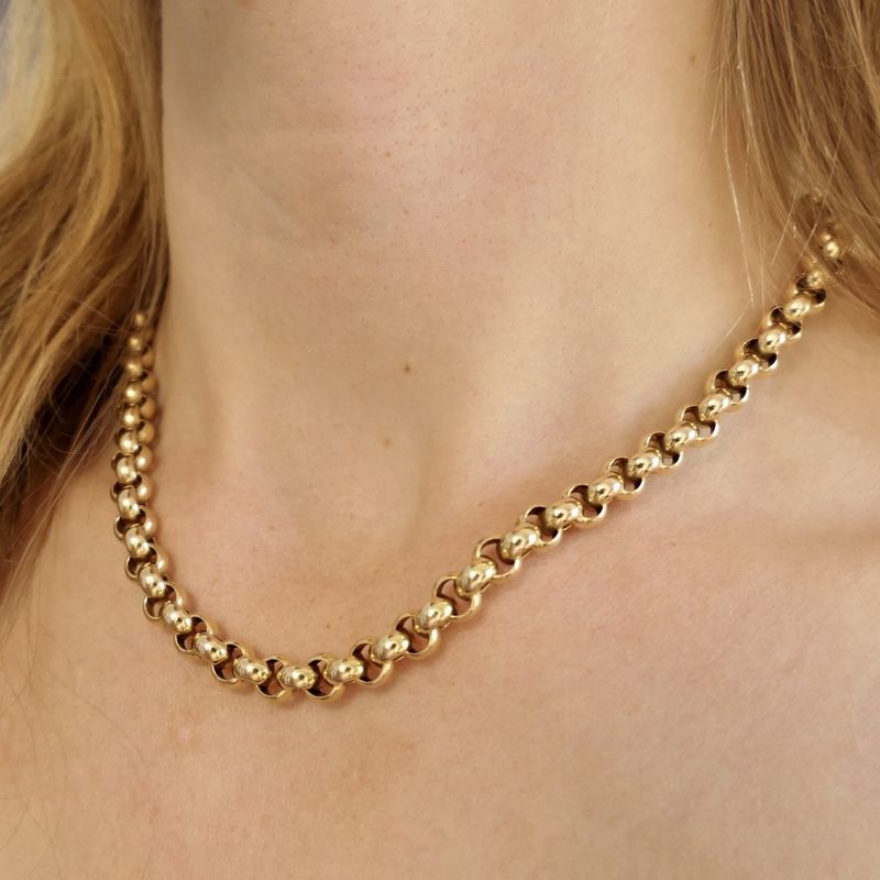 Image 4 of Gold jasseron link necklace | 45 cm