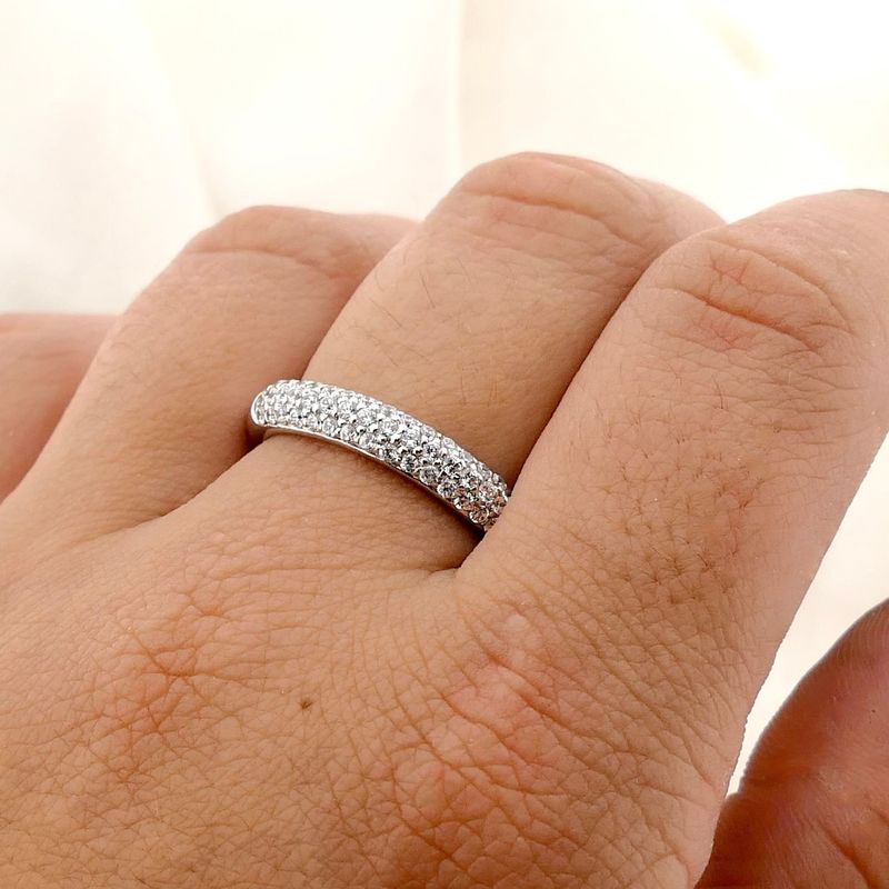 Image 4 of White Gold Pavé Ring with Zirconia
