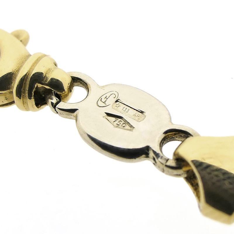 Image 7 of Two-tone gold link bracelet; Manchini