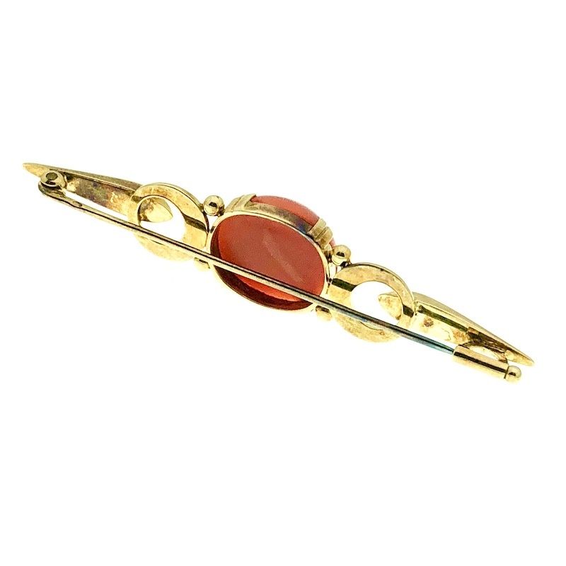 Image 4 of Antique gold brooch with blood coral
