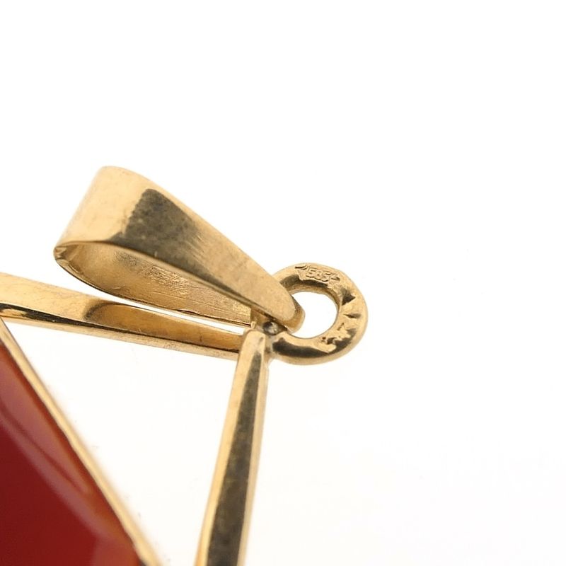 Image 8 of Vintage gold pendant with carnelian.