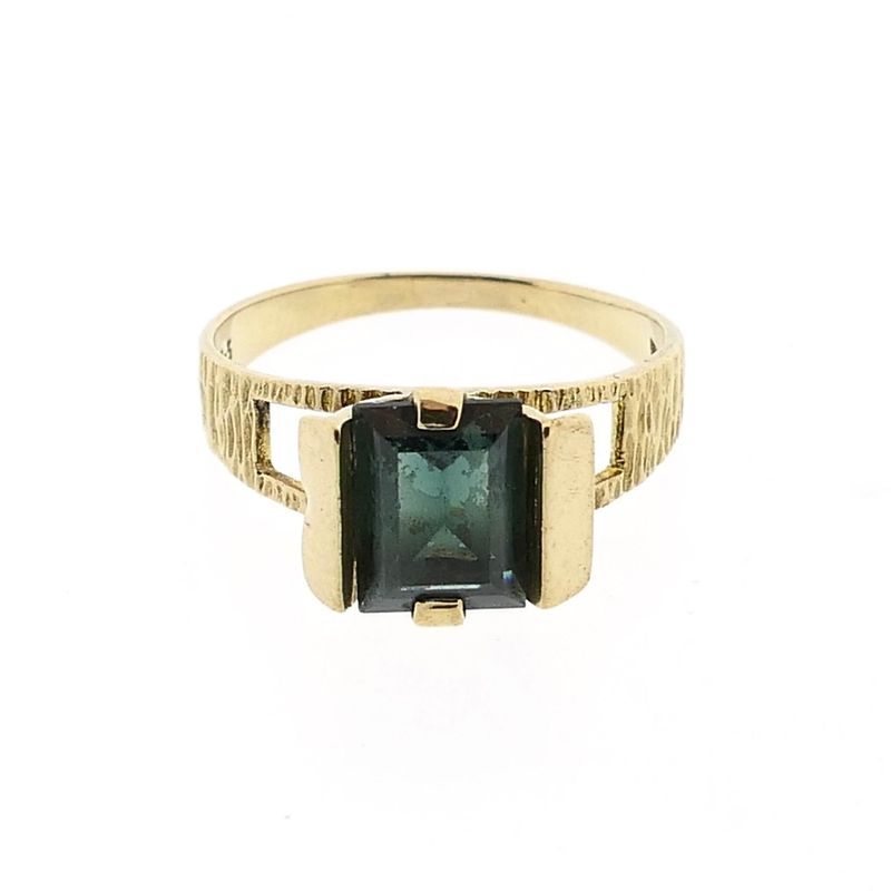 Image 3 of 8 Karat Gold Ring with Green Tourmaline