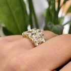 Image 8 of Gold ring with aquamarine and diamond | 0.05 ct.